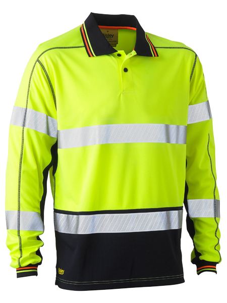 Bisley HiVis Taped Poly Mesh L/S Polo - BK6219T