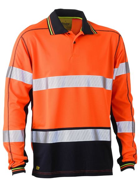 Bisley HiVis Taped Poly Mesh L/S Polo - BK6219T