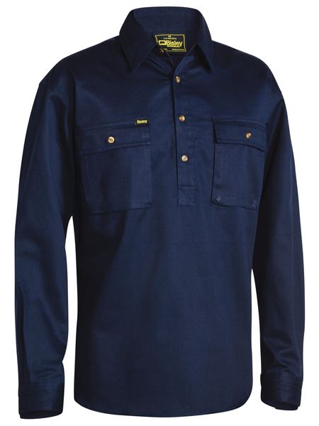 Bisley Closed Front Cotton Drill L/S Shirt - BSC6433