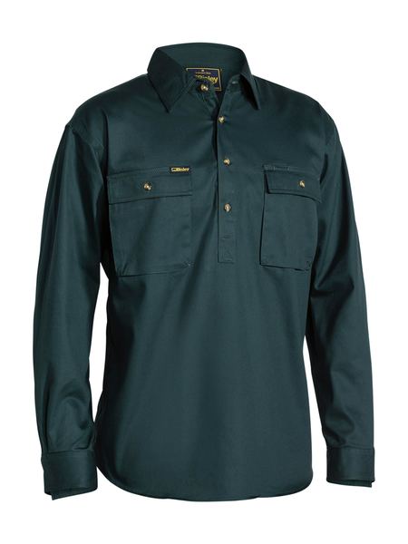 Bisley Closed Front Cotton Drill L/S Shirt - BSC6433
