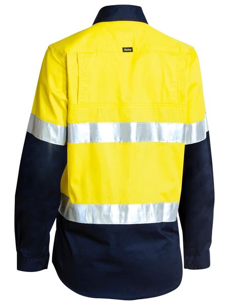 Bisley Ladies Taped HiVis Lightweight L/S Shirt - BL6896