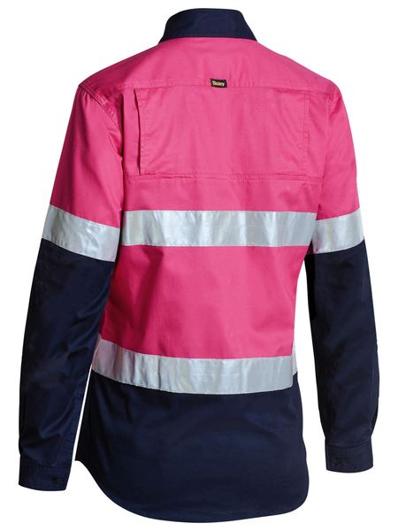 Bisley Ladies Taped HiVis Lightweight L/S Shirt - BL6896