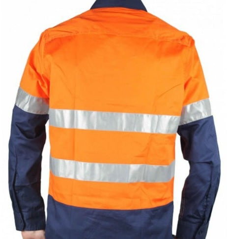 Ritemate HiVis Cotton Drill L/S Taped Shirt - RM1050R