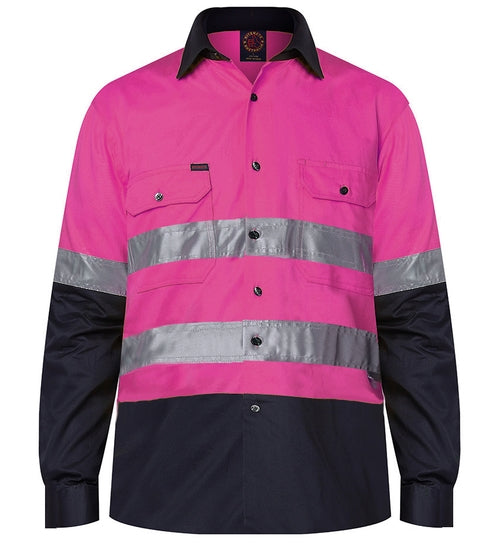 Ritemate HiVis Cotton Drill L/S Taped Shirt - RM1050R