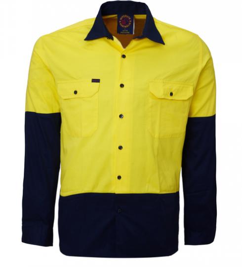 Ritemate HiVis Cotton Drill L/S Shirt - RM1050