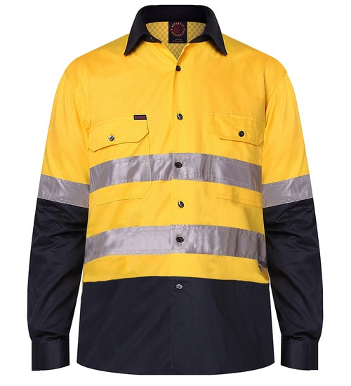 Ritemate HiVis Light Vented L/S Taped Shirt - RM107V2R